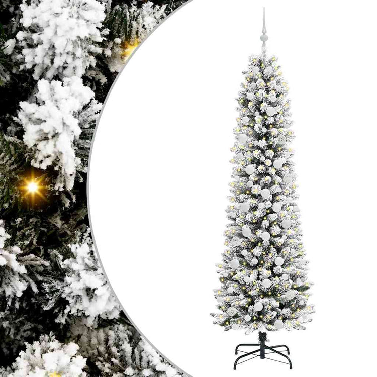 Vidaxl kunstkerstboom wit 210 cm pvc en metaal en plastic