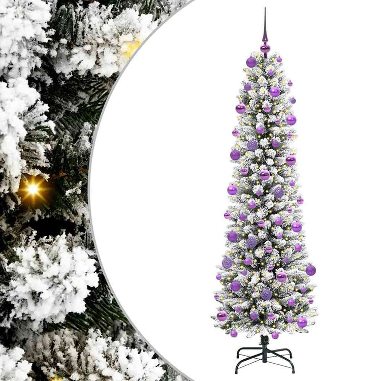 Vidaxl kunstkerstboom wit 210 cm pvc en metaal en plastic