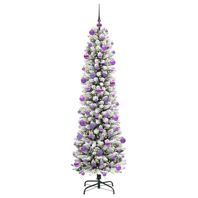 Vidaxl kunstkerstboom wit 210 cm pvc en metaal en plastic