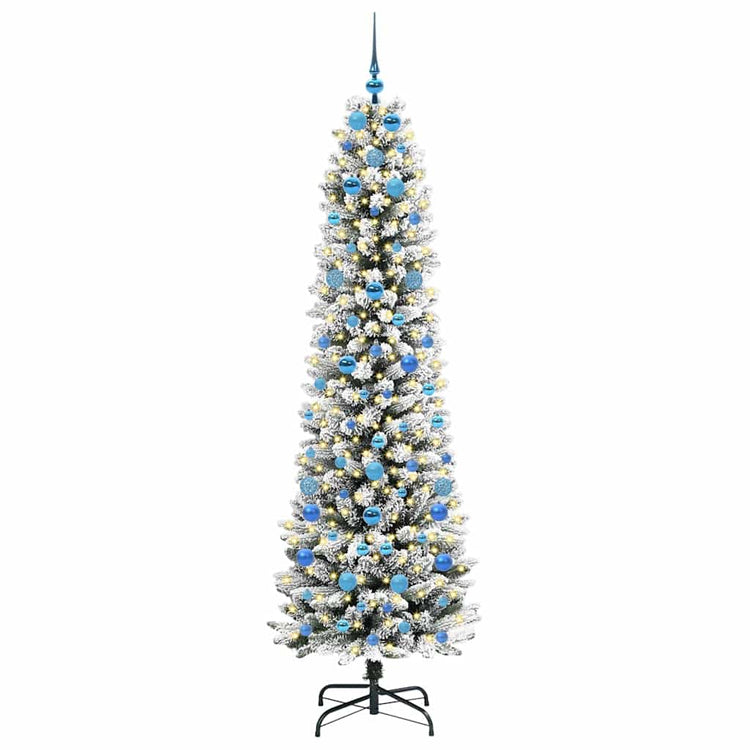 Vidaxl kunstkerstboom wit 210 cm pvc en metaal en plastic