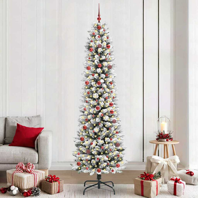 Vidaxl kunstkerstboom wit 240 cm pvc en metaal en plastic
