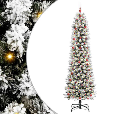 Vidaxl kunstkerstboom wit 240 cm pvc en metaal en plastic