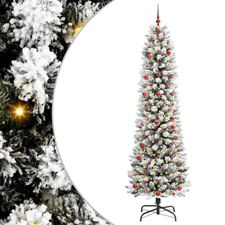 Vidaxl kunstkerstboom wit 240 cm pvc en metaal en plastic