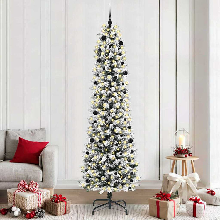 Vidaxl kunstkerstboom wit 240 cm pvc en metaal en plastic