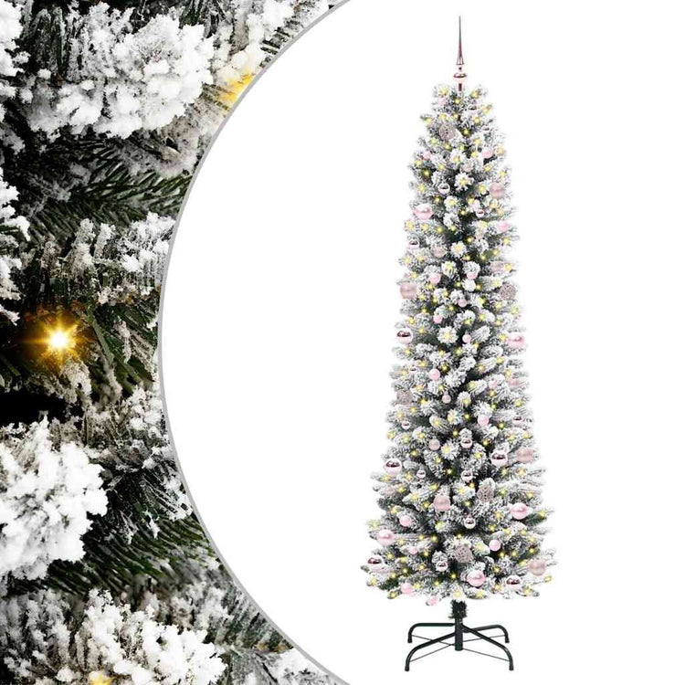 Vidaxl kunstkerstboom wit 240 cm pvc en metaal en plastic