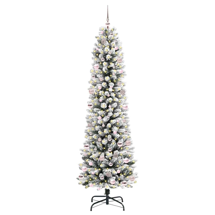 Vidaxl kunstkerstboom wit 240 cm pvc en metaal en plastic