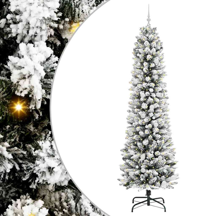 Vidaxl kunstkerstboom wit 240 cm pvc en metaal en plastic