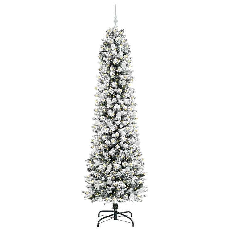 Vidaxl kunstkerstboom wit 240 cm pvc en metaal en plastic