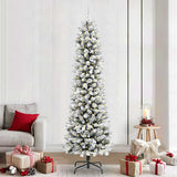Vidaxl kunstkerstboom wit 240 cm pvc en metaal en plastic - afbeelding 1