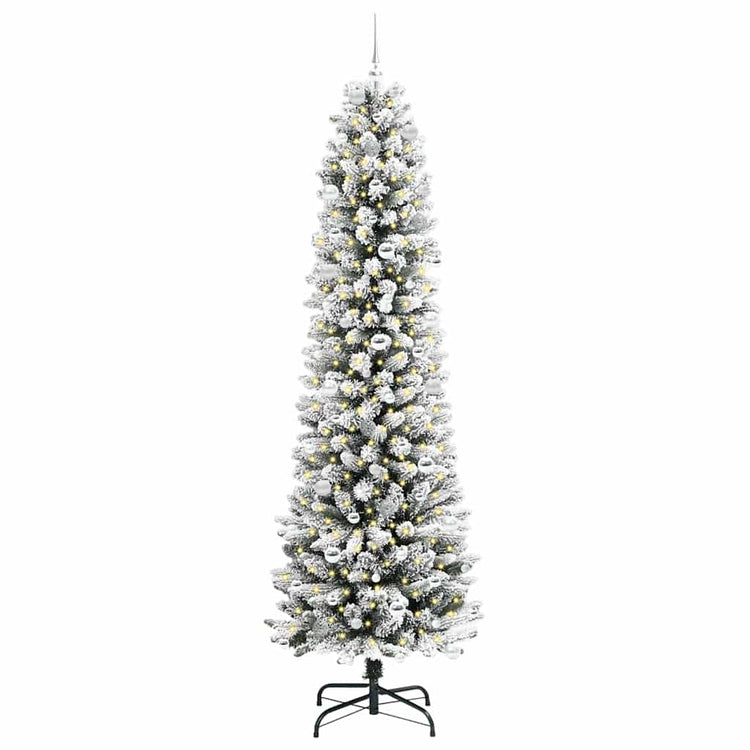 Vidaxl kunstkerstboom wit 240 cm pvc en metaal en plastic