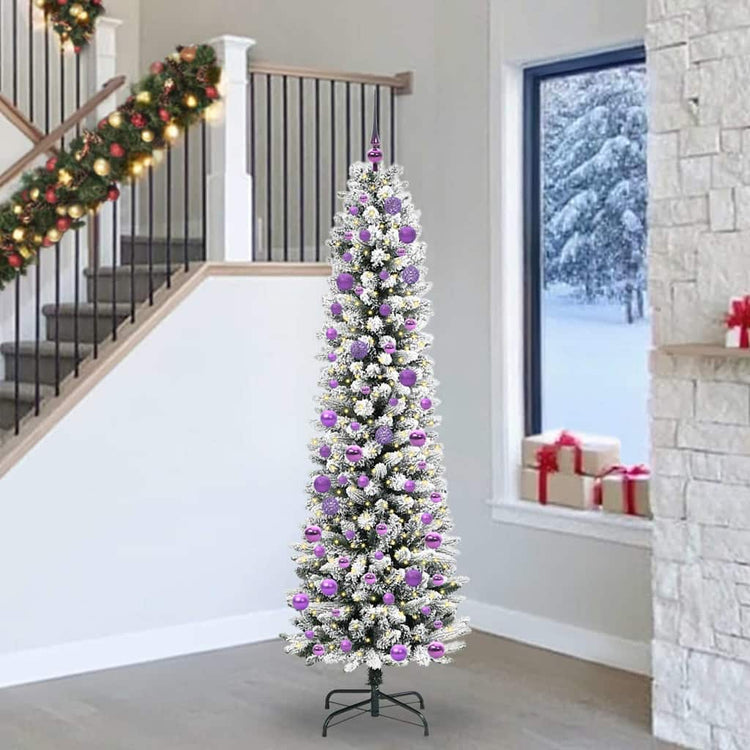 Vidaxl kunstkerstboom wit 240 cm pvc en metaal en plastic