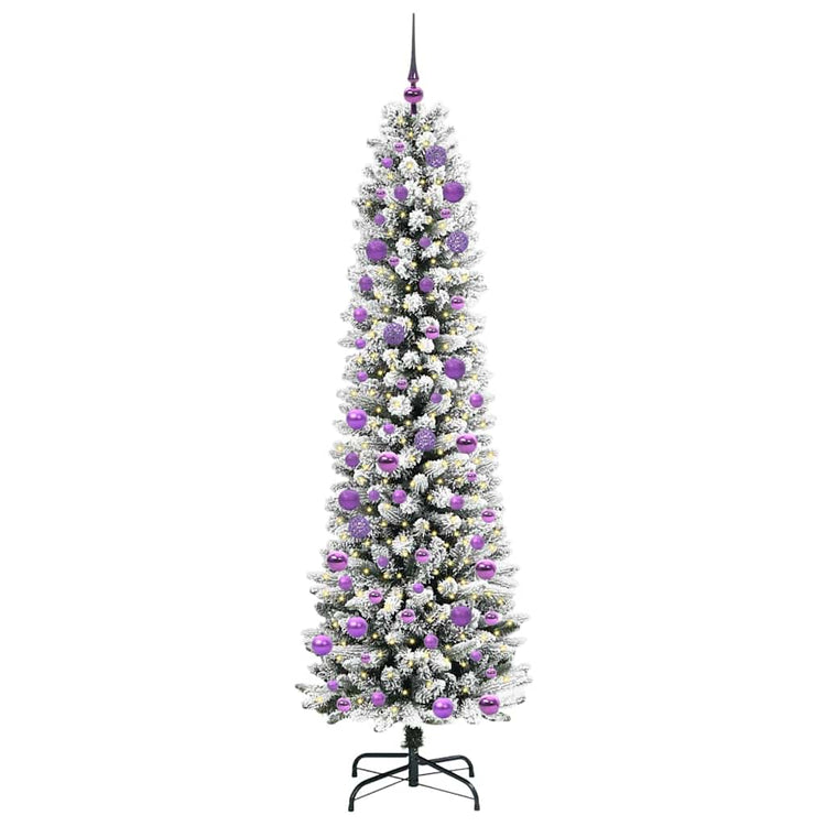 Vidaxl kunstkerstboom wit 240 cm pvc en metaal en plastic