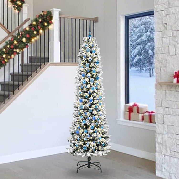 Vidaxl kunstkerstboom wit 240 cm pvc en metaal en plastic