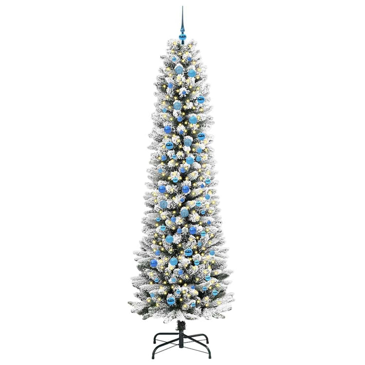 Vidaxl kunstkerstboom wit 240 cm pvc en metaal en plastic