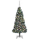 Vidaxl kunstmatige vorstverlichte kerstboom met bal set groen 120 cm - afbeelding 3