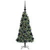 Vidaxl kunstmatige vorstverlichte kerstboom met bal set groen 120 cm
