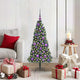 Vidaxl kunstkerstboom met lichtjes en ballenset groen 120 cm pet