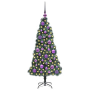 Vidaxl kunstkerstboom met lichtjes en ballenset groen 120 cm pet - afbeelding 3