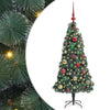 Vidaxl kunstmatige voorverlichte kerstboom met ballenset groen 120 cm