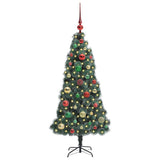 Vidaxl kunstmatige voorverlichte kerstboom met ballenset groen 120 cm - afbeelding 3