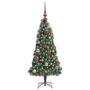 Vidaxl kunstmatige voorverlichte kerstboom met ballenset groen 120 cm - afbeelding 3