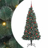 Vidaxl kunstmatige voorverlichte kerstboom met ballenset groen 150 cm