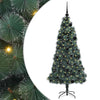 Vidaxl kunstmatige voorverlichte kerstboom met bal set groen 150 cm