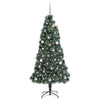 Vidaxl kunstmatige voorverlichte kerstboom met ballenset groen 150 cm