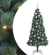 Vidaxl kunstkerstboom met lichtjes en ballenset groen 150 cm pet - afbeelding 2