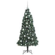 Vidaxl kunstkerstboom met lichtjes en ballenset groen 150 cm pet - afbeelding 3