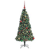 Vidaxl kunstmatige voorverlichte kerstboom met ballen set groen 150 cm
