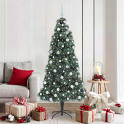 Vidaxl kunstkerstboom met verlichting en ballenset groen 180 cm pet - afbeelding 1