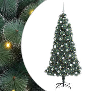 Vidaxl kunstkerstboom met verlichting en ballenset groen 180 cm pet - afbeelding 2