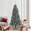 Vidaxl kunstmatige voorverlichte kerstboom met ballenset groen 210 cm