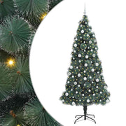 Vidaxl kunstmatige voorverlichte kerstboom met ballenset groen 210 cm - afbeelding 2