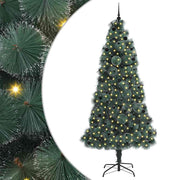 Vidaxl kunstmatige voorverlichte kerstboom met bolset groen 240 cm pet - afbeelding 2