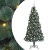 Vidaxl kunst kerstboom met verlichting en ballenset groen 240 cm pet