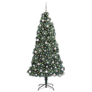 Vidaxl kunst kerstboom met verlichting en ballenset groen 240 cm pet - afbeelding 3