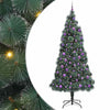 Vidaxl kunstkerstboom met ballen set, verlicht groen 240 cm pet