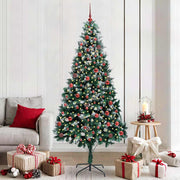 Vidaxl kunstkerstboom groen 210 cm pvc en staal en kunststof - afbeelding 1
