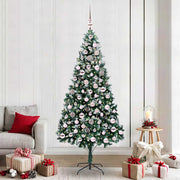 Vidaxl kunstkerstboom groen 210 cm pvc en staal en kunststof - afbeelding 1