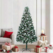 Vidaxl kunstkerstboom groen 210 cm pvc en staal en kunststof - afbeelding 1