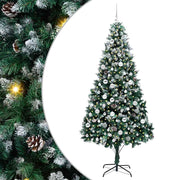 Vidaxl kunstkerstboom groen 210 cm pvc en staal en kunststof - afbeelding 2