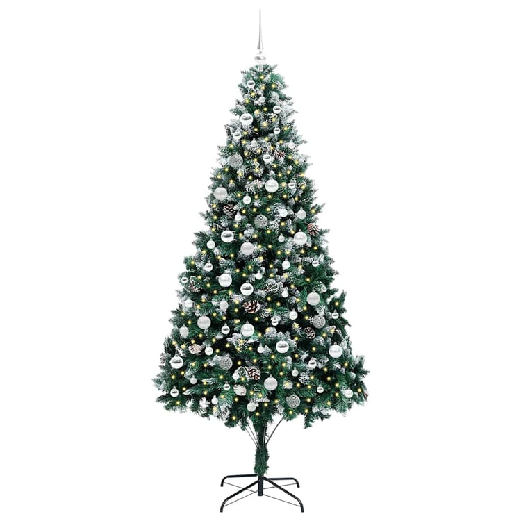 Vidaxl kunstkerstboom groen 210 cm pvc en staal en kunststof