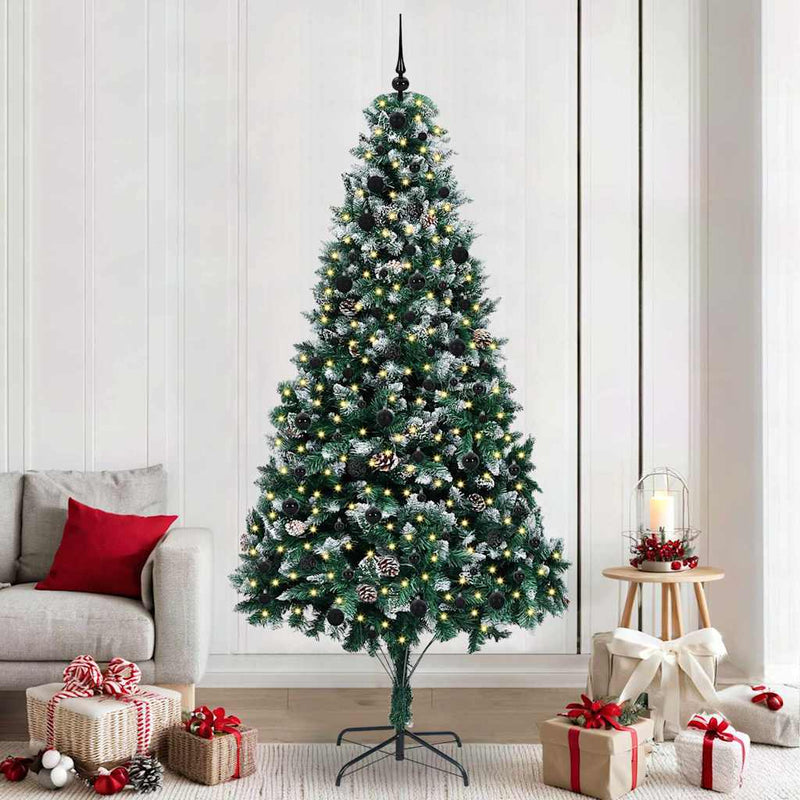 Vidaxl kunstkerstboom groen 240 cm pvc en staal en kunststof