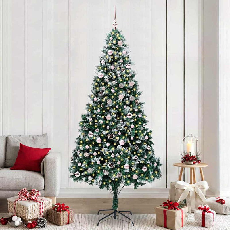 Vidaxl kunstkerstboom groen 240 cm pvc en staal en kunststof