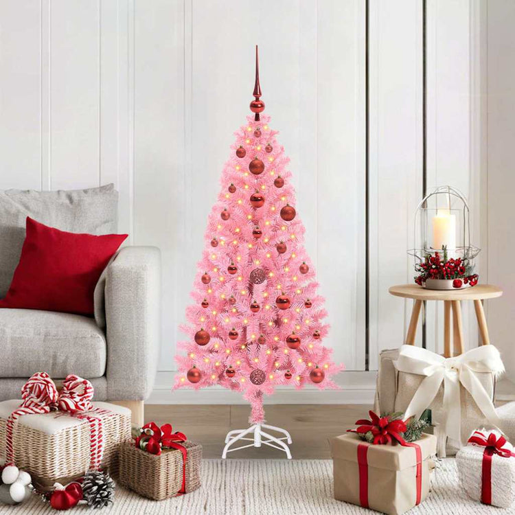 Vidaxl kerstboom roze 120 cm pvc