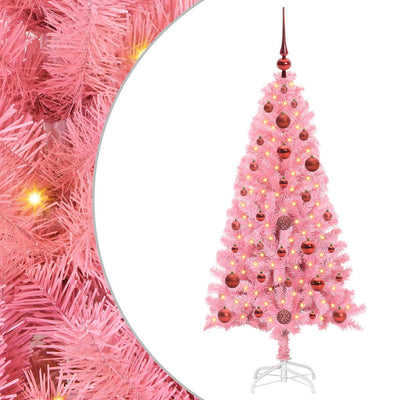 Vidaxl kerstboom roze 120 cm pvc