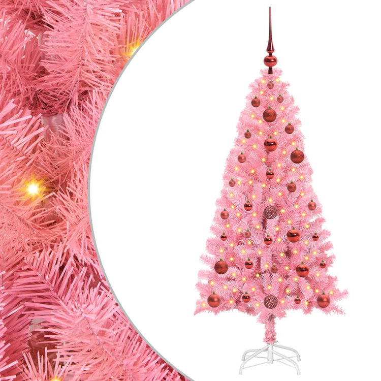 Vidaxl kerstboom roze 120 cm pvc
