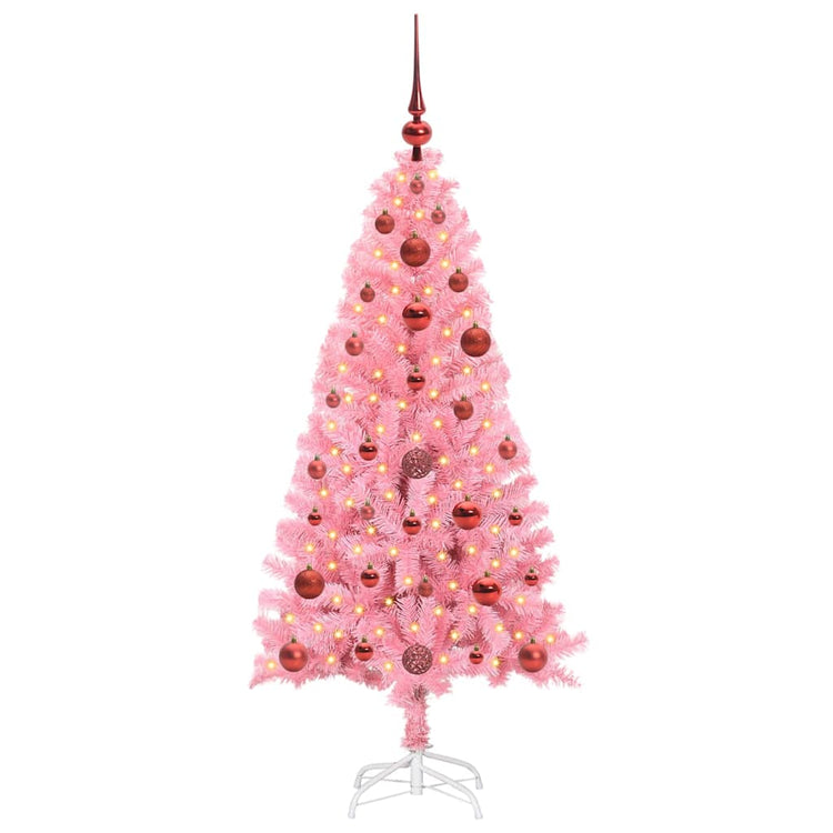 Vidaxl kerstboom roze 120 cm pvc